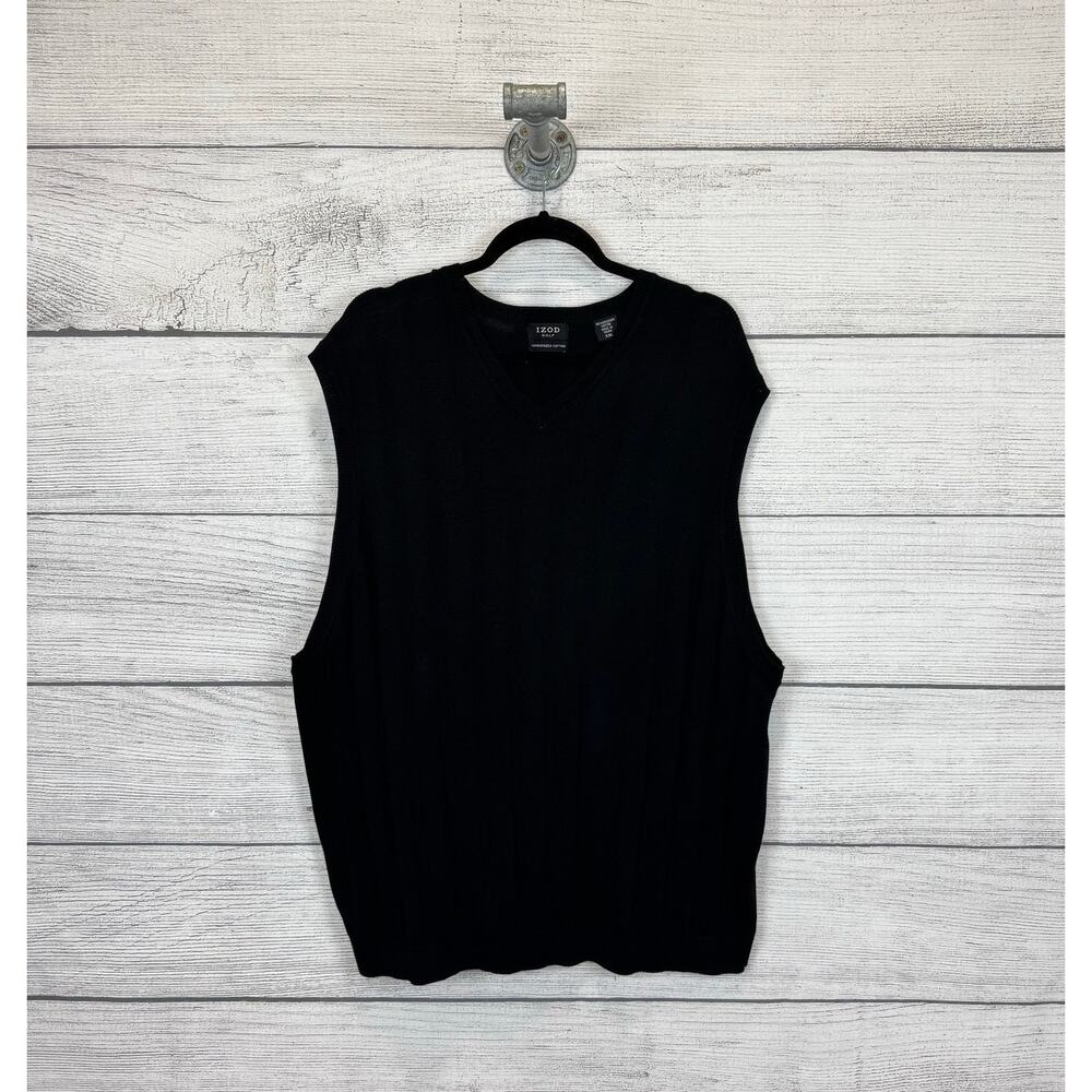Izod Golf Men's Black Mercerized Cotton Sleeveless Golf Vest Size XXL